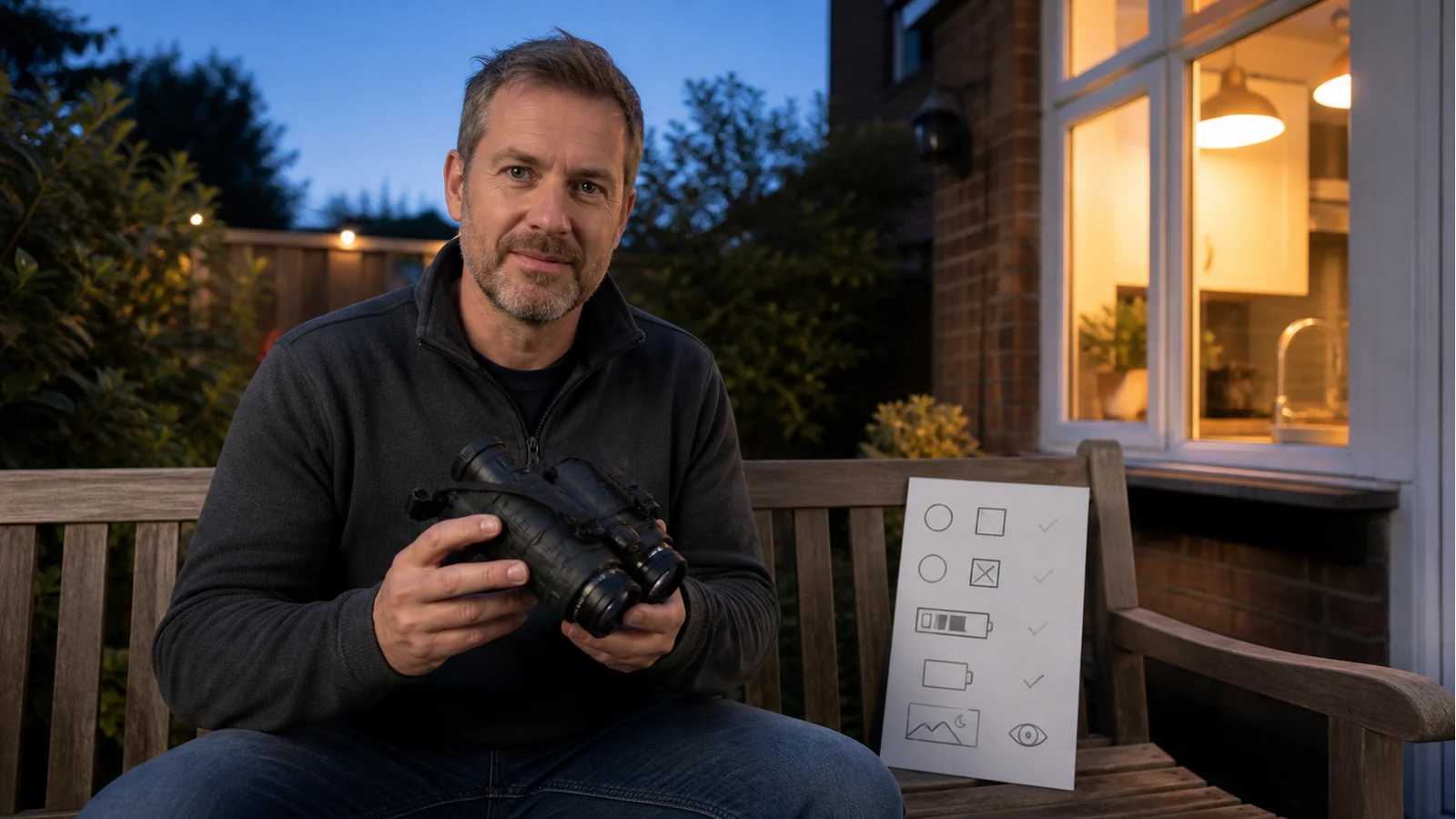 UK beginner learning how to choose digital night vision goggles before a garden night watch